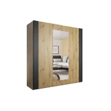 Wardrobe 2D SIGMA Artisan oak / black supermat